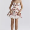 Minimoiselle mini-jurk van tule met Italiaanse rozenprint