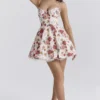 Minimoiselle mini-jurk van tule met Italiaanse rozenprint
