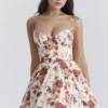 Minimoiselle mini-jurk van tule met Italiaanse rozenprint