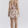 Minimoiselle mini-jurk van tule met Italiaanse rozenprint