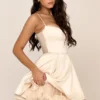 Minimoiselle Vintage crèmekleurige tule mini-jurk