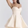 Minimoiselle Vintage crèmekleurige tule mini-jurk