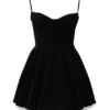 Minimoiselle zwarte fluwelen tule mini-jurk