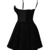Minimoiselle zwarte fluwelen tule mini-jurk