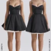Minimoiselle zwarte tule mini-jurk