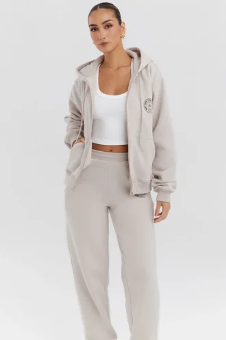 Mirage Cloud katoenen fleece-Hoodie met ritssluiting