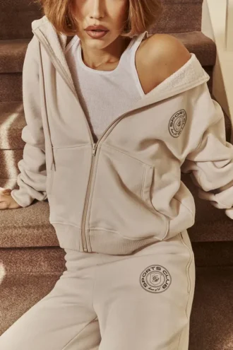 Mirage Cloud katoenen fleece-Hoodie met ritssluiting