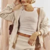 Mirage Cloud katoenen fleece-Hoodie met ritssluiting