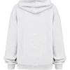 Mirage lichtgrijze gemêleerde katoenen Hoodie met fleece binnenkant en ritssluiting