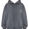 Mirage Slate katoenen Hoodie met fleece binnenkant en ritssluiting
