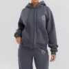 Mirage Slate katoenen Hoodie met fleece binnenkant en ritssluiting