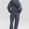 Mirage Slate katoenen Hoodie met fleece binnenkant en ritssluiting