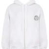 Mirage witte katoenen Hoodie met fleece binnenkant en doorlopende rits