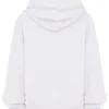 Mirage witte katoenen Hoodie met fleece binnenkant en doorlopende rits