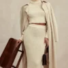 Nyala Crème Zachte Bouclé Gebreide Cropped Truien