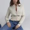 Mistle-Bow crèmekleurig jacquard wollen vest