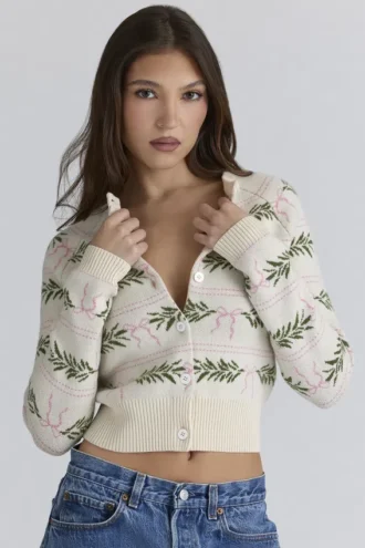 Mistle-Bow wollen vest met all-over print