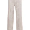 Mistress Rocks crèmekleurige Jeans met stoffige print en gerafelde zomen – Sale