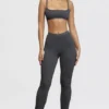Mitzi donkergrijze geribbelde gebreide Leggings