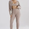Mitzi Taupe geribbelde gebreide Leggings