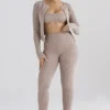 Mitzi Taupe geribbelde gebreide Leggings
