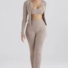 Mitzi Taupe geribbelde gebreide Leggings