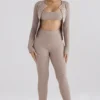 Mitzi Taupe geribbelde gebreide Leggings