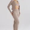 Mitzi Taupe geribbelde gebreide Leggings