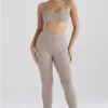 Mitzi Taupe geribbelde gebreide Leggings
