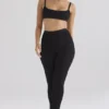 Mitzi zwarte geribde gebreide Leggings