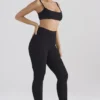 Mitzi zwarte geribde gebreide Leggings