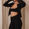 Mitzi zwarte geribde gebreide Leggings