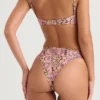 Mykonos olijfgroen bikini-onderstuk met bloemenprint en hoge taille