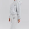 Muse lichtgrijze gemêleerde katoenen Hoodie met fleece binnenkant