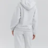 Muse lichtgrijze gemêleerde katoenen Hoodie met fleece binnenkant