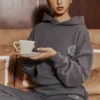 Muse Slate katoenen Hoodie met fleece binnenkant