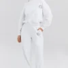 Muse witte Hoodie met katoenen fleece binnenkant