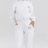 Muse witte Hoodie met katoenen fleece binnenkant
