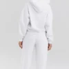 Muse witte Hoodie met katoenen fleece binnenkant