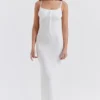 Myla witte gebreide maxi-jurk