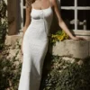 Myla witte gebreide maxi-jurk