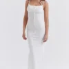 Myla witte gebreide maxi-jurk