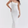 Myla witte gebreide maxi-jurk