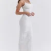 Myla witte gebreide maxi-jurk