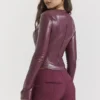 Mylah Wijnrode veganistische leren top