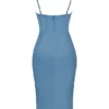 Myrna Aegean Blue korset midi-jurk