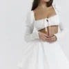 Nahla witte mini-rok met strikken