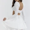 Nahla witte mini-rok met strikken