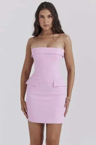 Naia Cotton Candy strapless mini-jurk