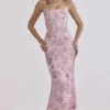 Naima Roze Handgeborduurde Korset Maxi-jurk – Limited Edition